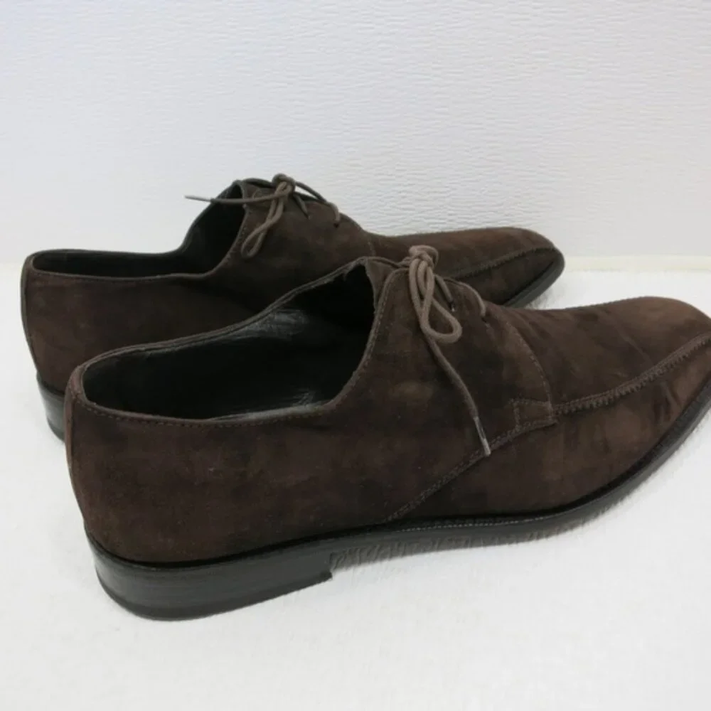 Faconnable Brown Suede Leather Dress Oxfords Fashion Footwear Shoes Sz 9 M